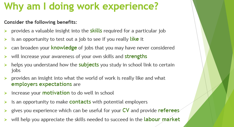 image explaining benefits of work experience